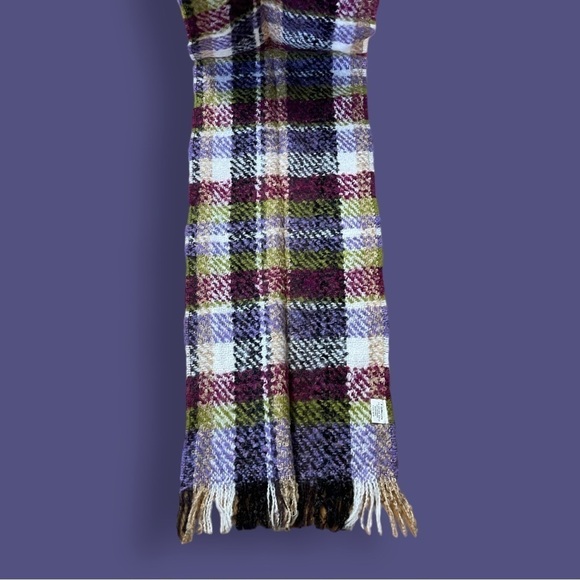 Made in France P. Cornillon Mohair Blend Plaid Scarf - Picture 10 of 13